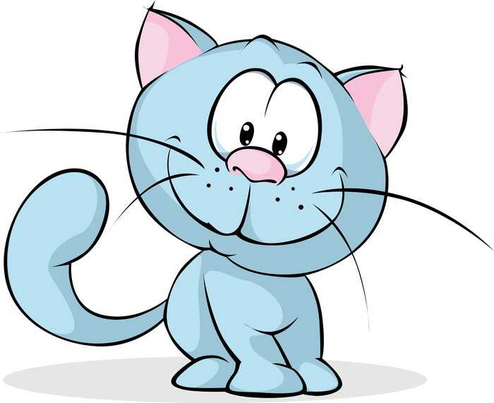 british blue cat – cartoon illustration