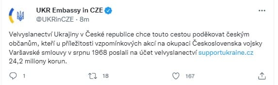 Zdroj Twitter UKR Embassy in CZE